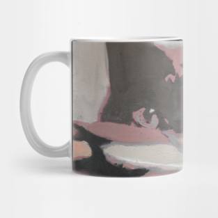 Cat behind a pillow painting Mug